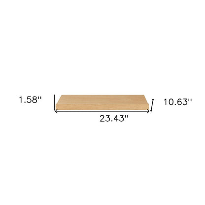 23" Oak Wood Wall Mounted Floating Shelf HomeRoots