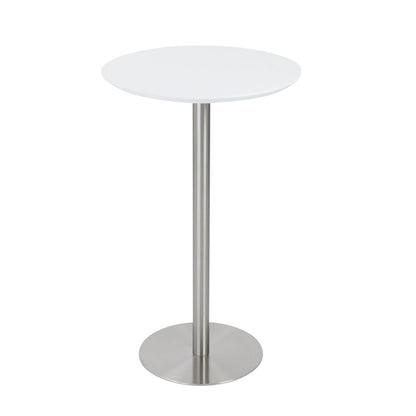 26" White and Silver Rounded Steel Bar Table HomeRoots