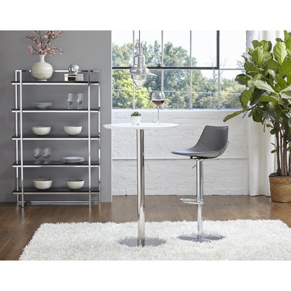 26" White and Silver Rounded Steel Bar Table HomeRoots