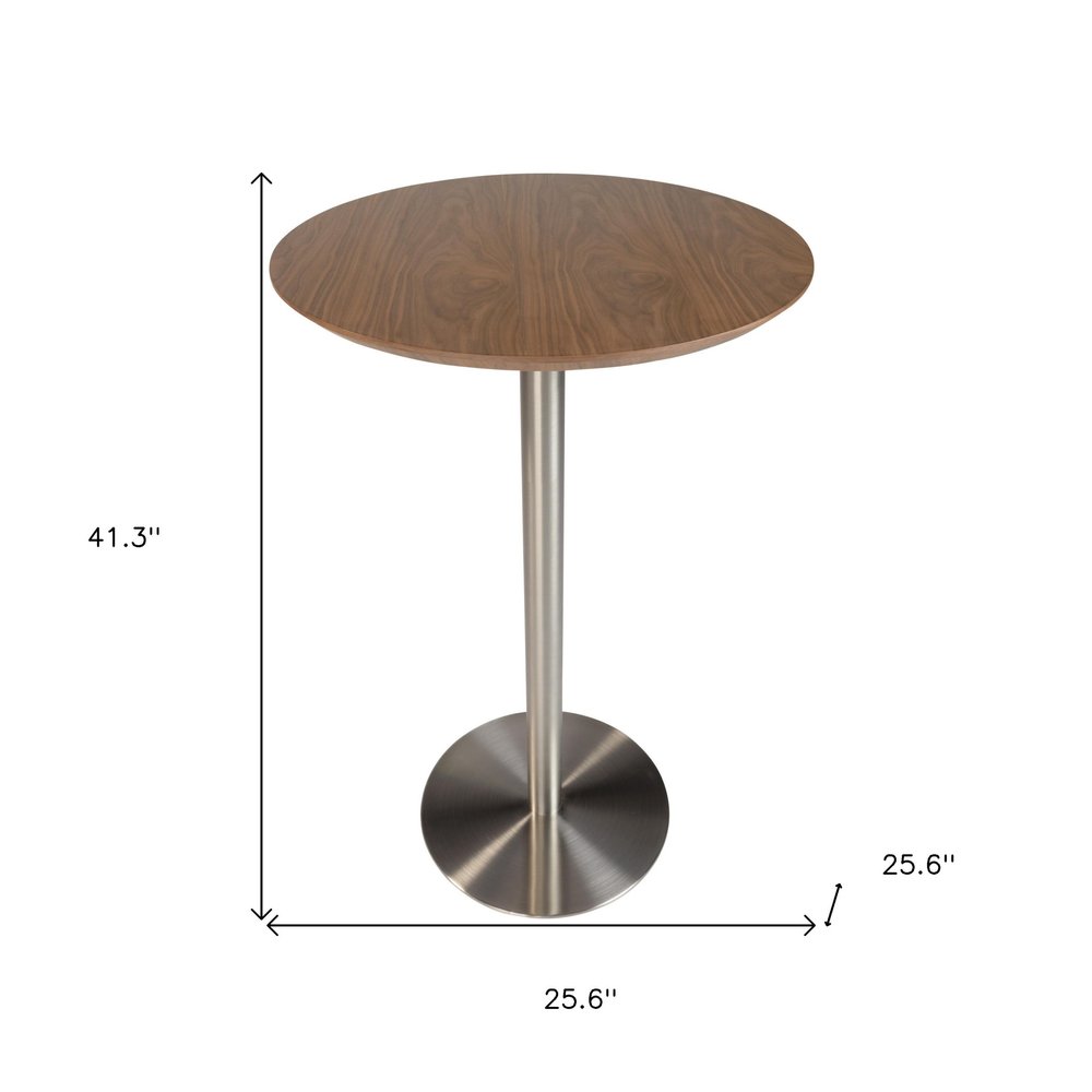 26" Brown and Silver Rounded Steel Bar Table HomeRoots