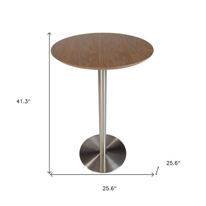 26" Brown and Silver Rounded Steel Bar Table HomeRoots