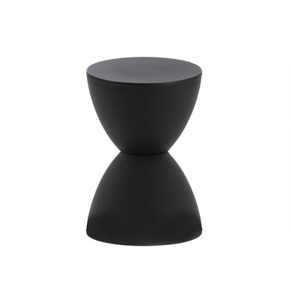 17" Black Heavy Duty Plastic Hourglass Outdoor Side Table HomeRoots