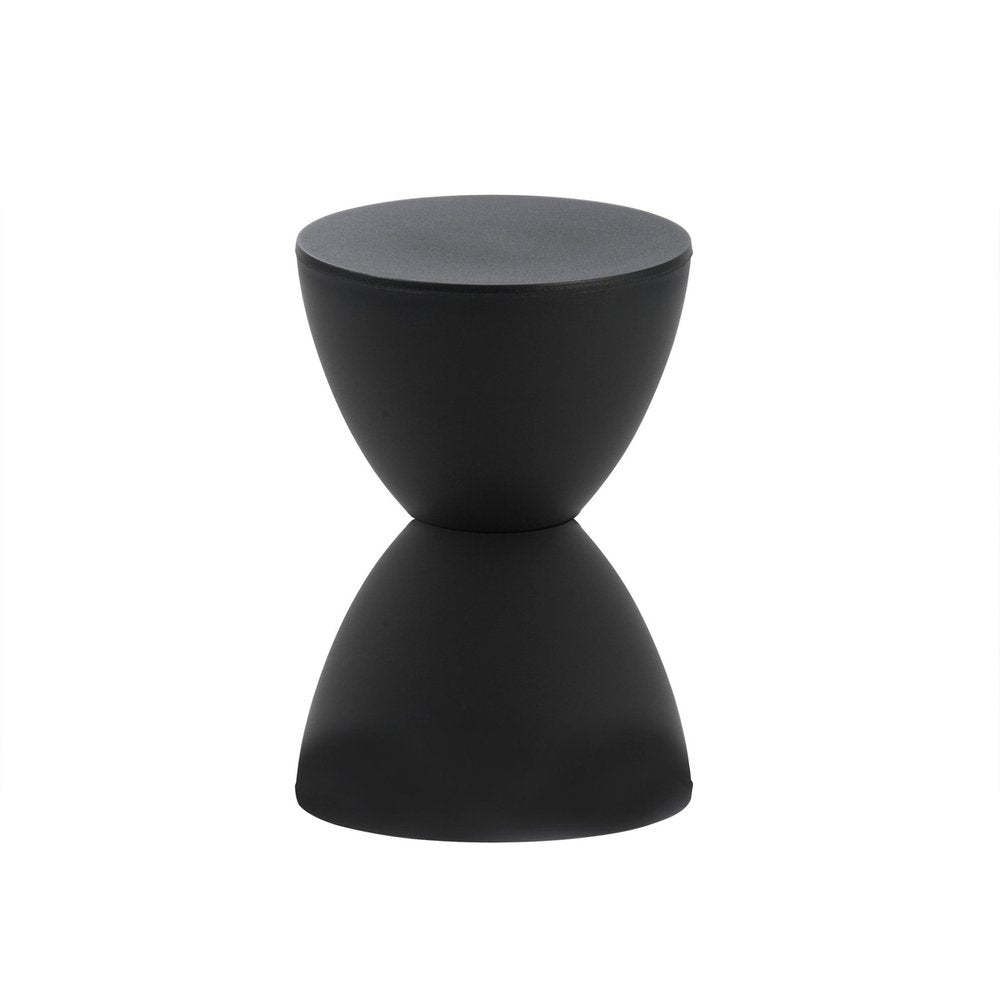 17" Black Heavy Duty Plastic Hourglass Outdoor Side Table HomeRoots