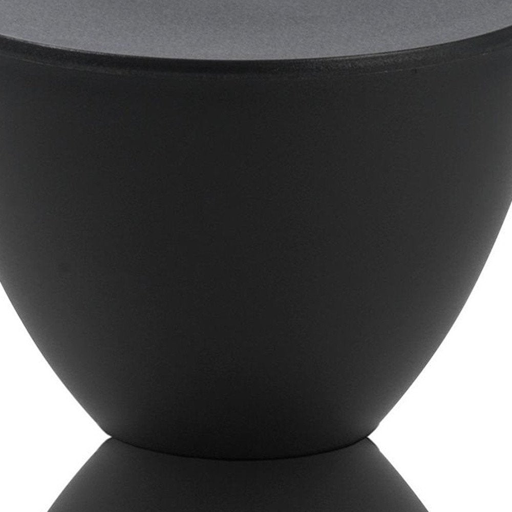 17" Black Heavy Duty Plastic Hourglass Outdoor Side Table HomeRoots