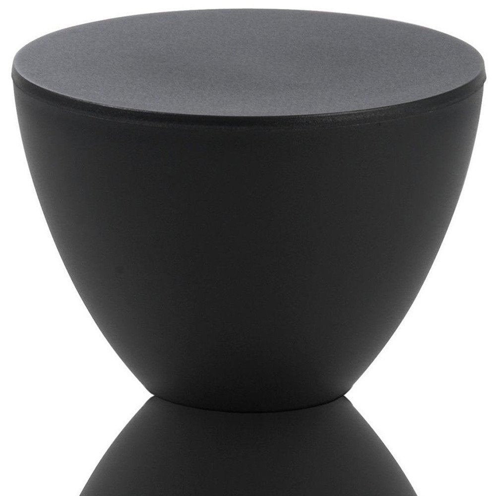 17" Black Heavy Duty Plastic Hourglass Outdoor Side Table HomeRoots