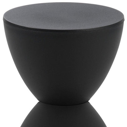 17" Black Heavy Duty Plastic Hourglass Outdoor Side Table HomeRoots
