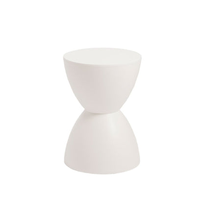12" White Heavy Duty Plastic Hourglass Indoor Outdoor Side Table HomeRoots