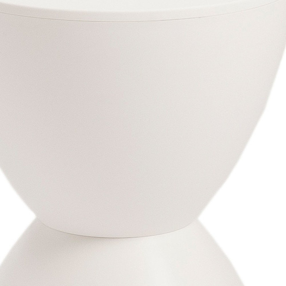 12" White Heavy Duty Plastic Hourglass Indoor Outdoor Side Table HomeRoots