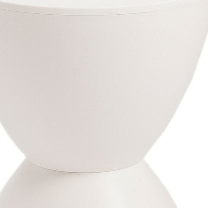 12" White Heavy Duty Plastic Hourglass Indoor Outdoor Side Table HomeRoots