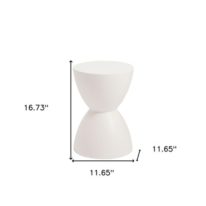 17" White Heavy Duty Plastic Round Pedestal End Table HomeRoots