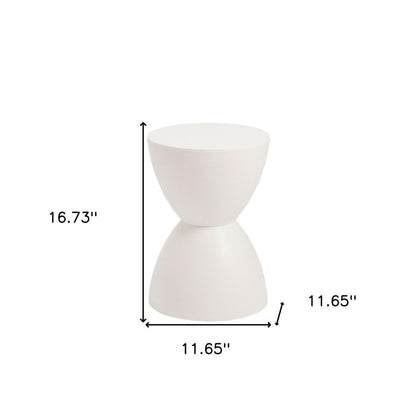12" White Heavy Duty Plastic Hourglass Indoor Outdoor Side Table HomeRoots