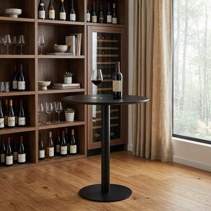 32" Black Rounded Steel Bar Table HomeRoots