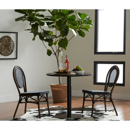 32" Black Rounded Steel Bar Table HomeRoots