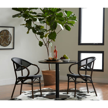 32" Black Rounded Steel Bar Table HomeRoots