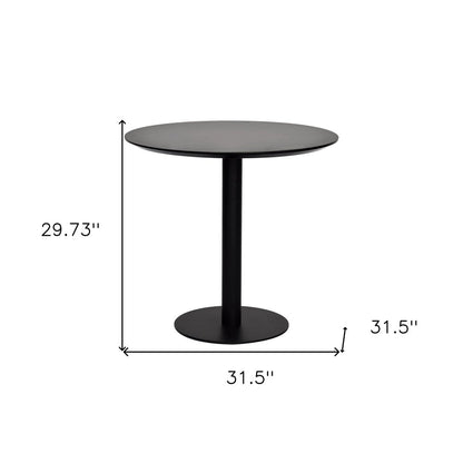 32" Black Rounded Steel Bar Table