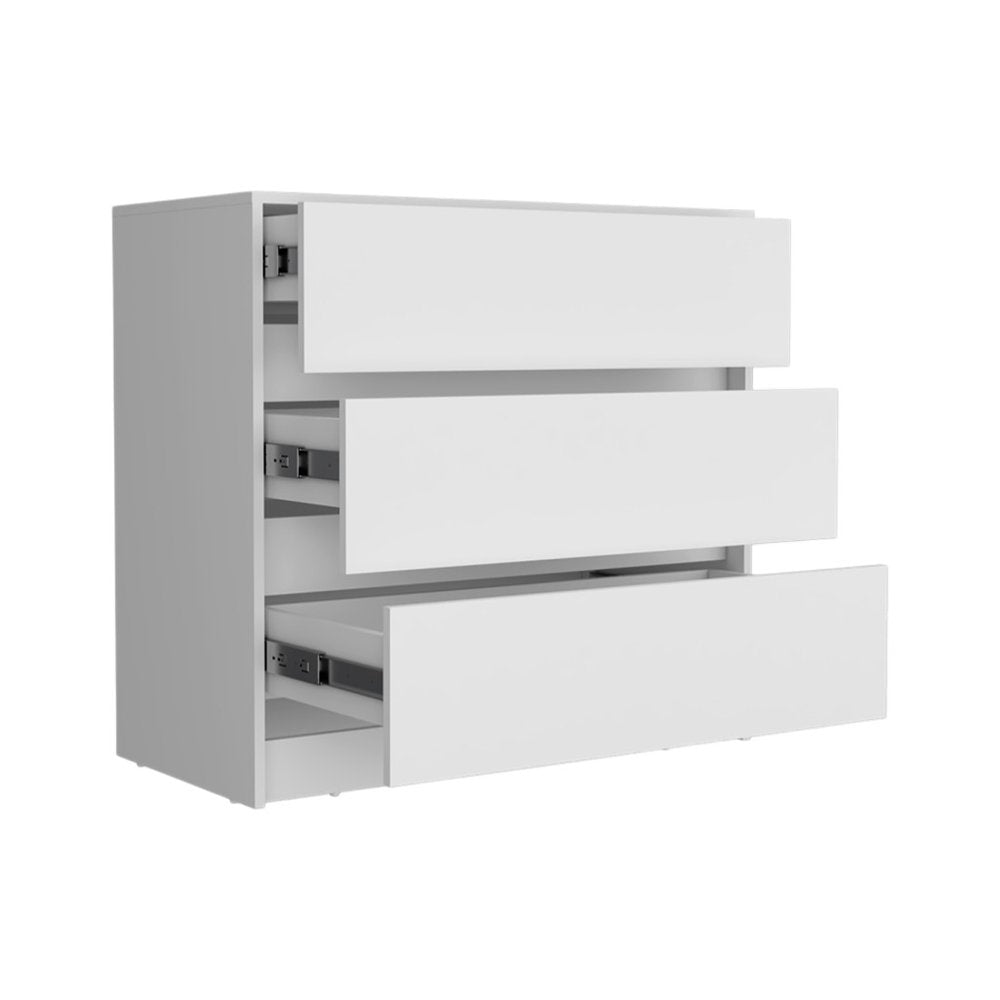 33" White Three Drawer Dresser HomeRoots