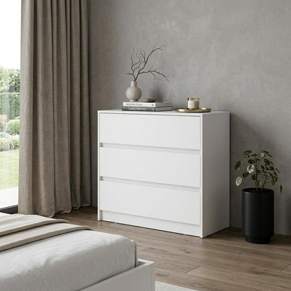33" White Three Drawer Dresser HomeRoots