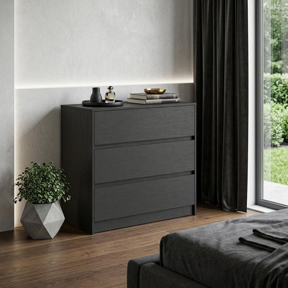 33" White Three Drawer Dresser HomeRoots