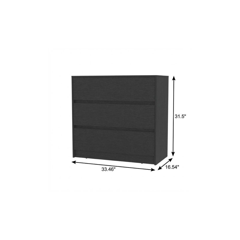 33" White Three Drawer Dresser HomeRoots