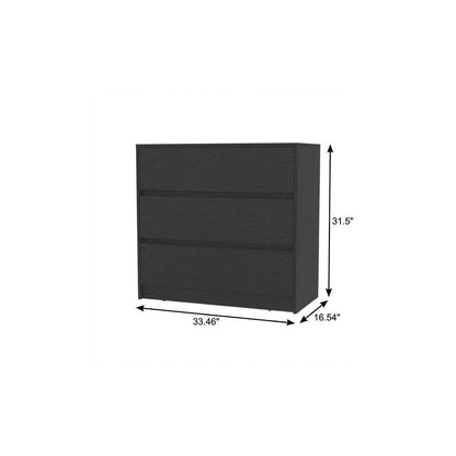 33" White Three Drawer Dresser HomeRoots