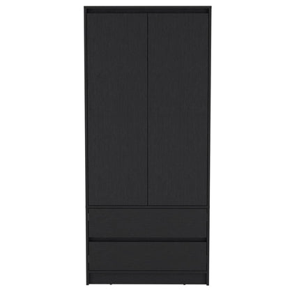 71" Black Wood Two Drawer Combo Dresser HomeRoots