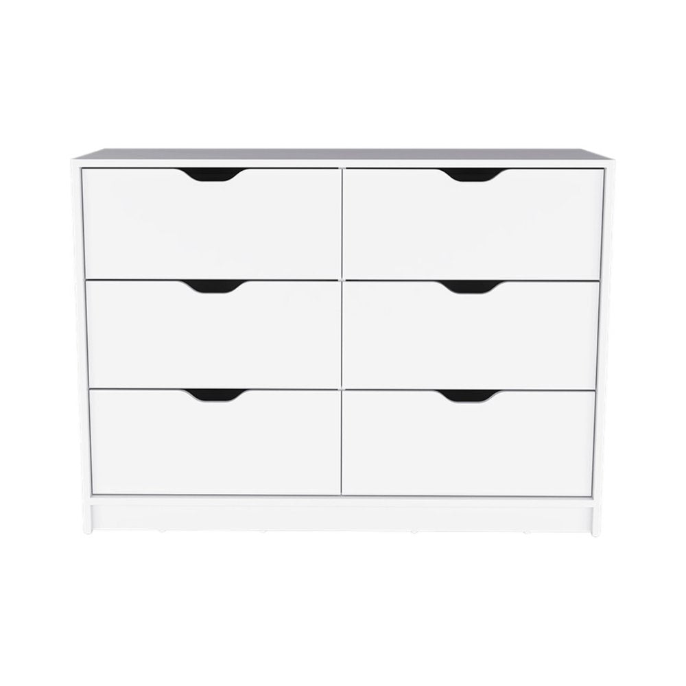 42" Black Wood Four Drawer Double Dresser — view 4