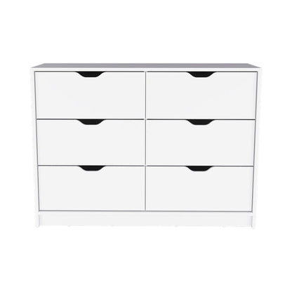 42" Black Wood Four Drawer Double Dresser