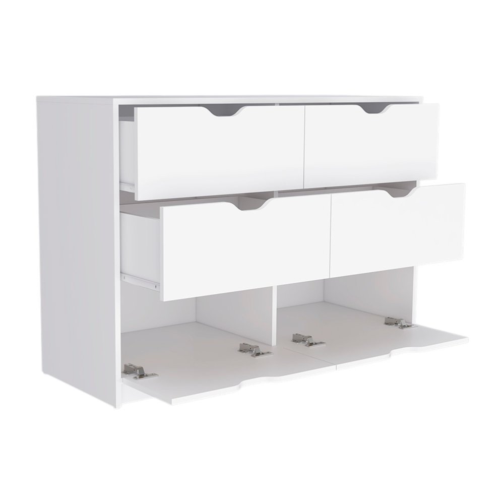 42" White Four Drawer Dresser HomeRoots