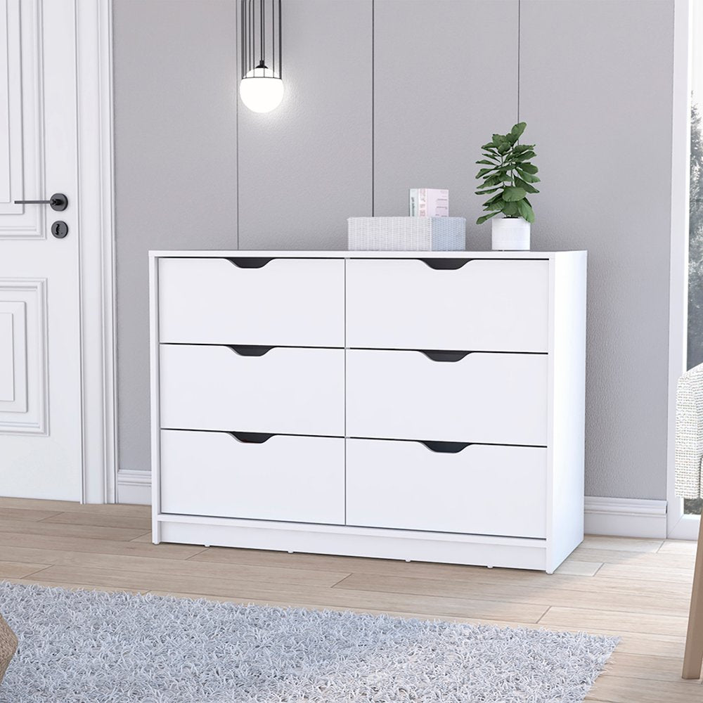 42" White Four Drawer Dresser HomeRoots