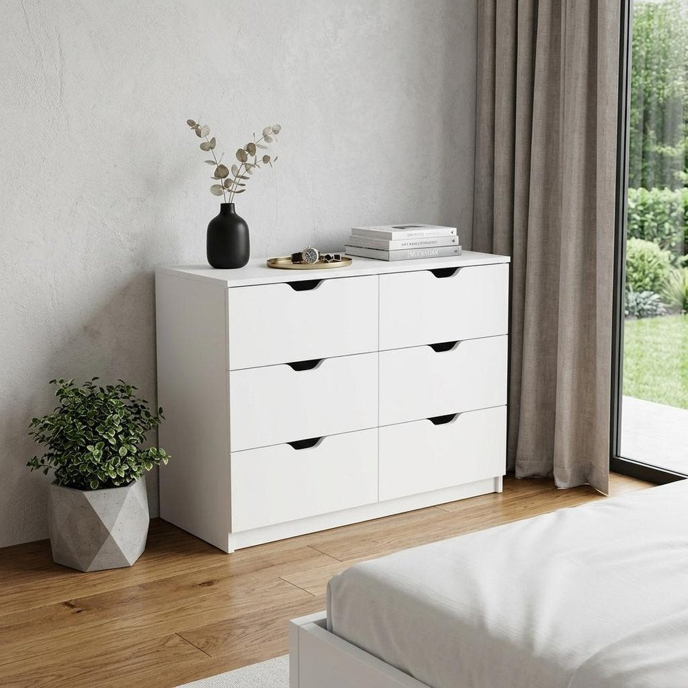 42" White Four Drawer Dresser HomeRoots