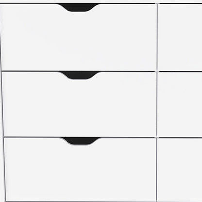 42" Black Wood Four Drawer Double Dresser