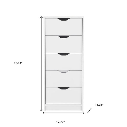 18" Black Five Drawer Standard Chest HomeRoots