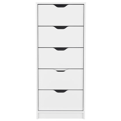 18" White Five Drawer Standard Chest HomeRoots
