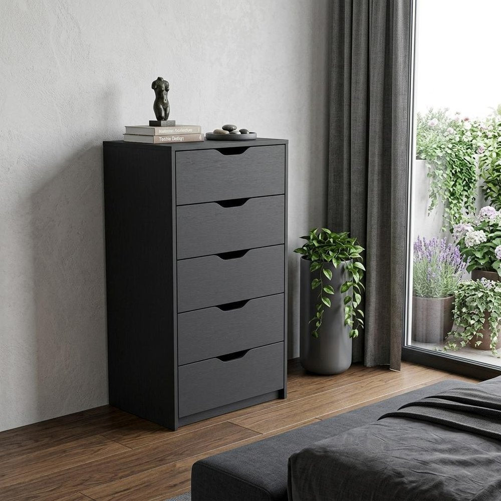 18" White Five Drawer Standard Chest HomeRoots