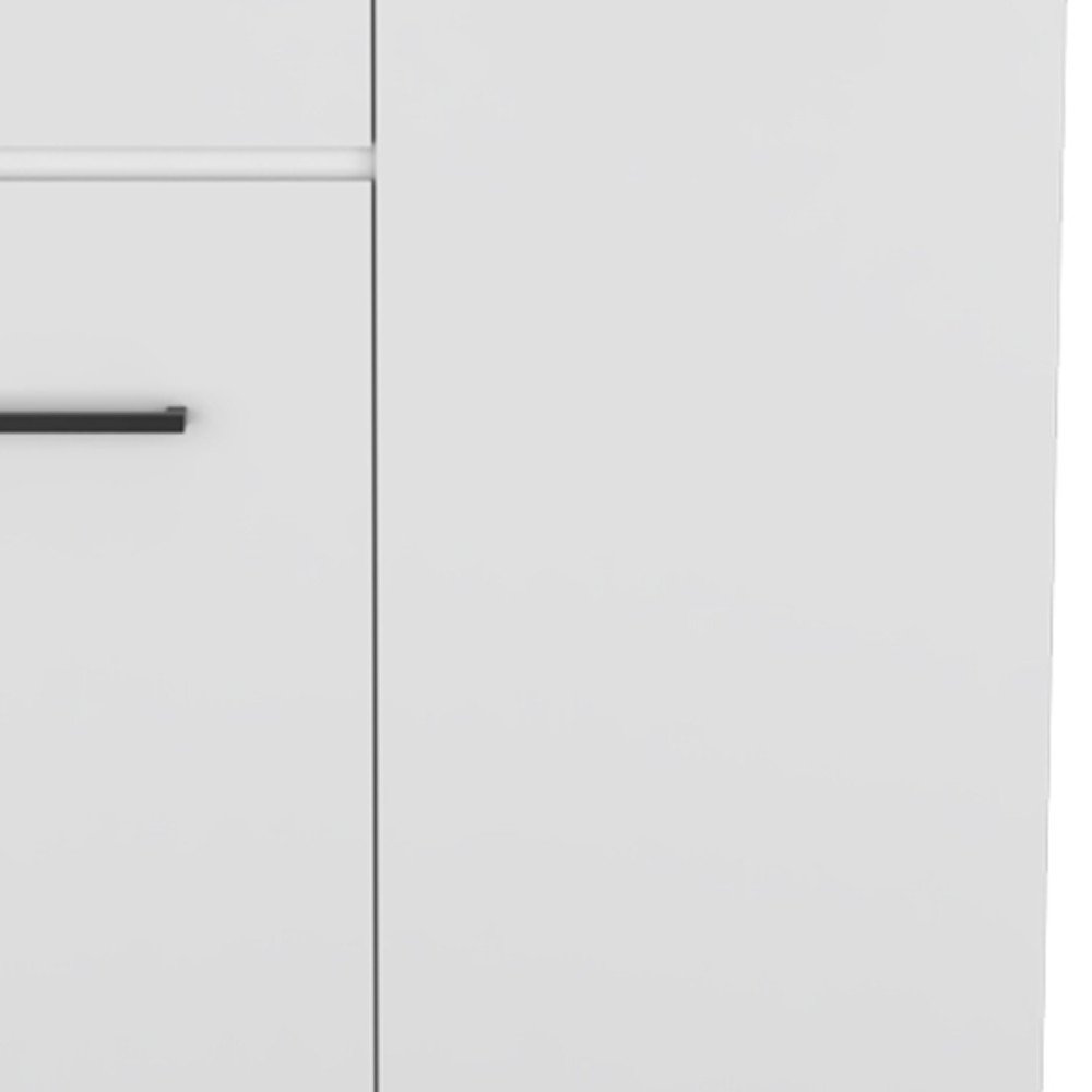 37" White Wood Accent Cabinet With Two Doors And One Drawer HomeRoots