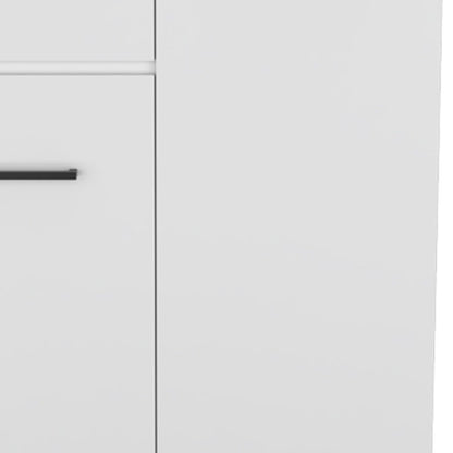 37" White Wood Accent Cabinet With Two Doors And One Drawer HomeRoots