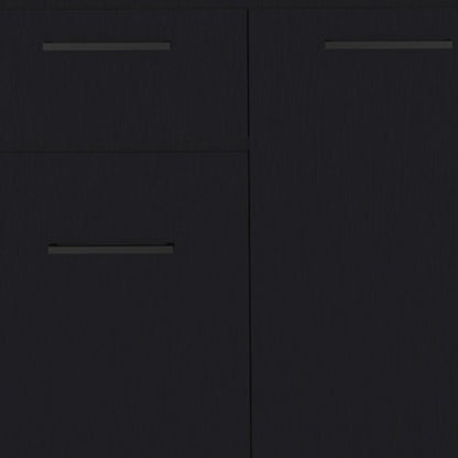 37" Black Wood Accent Cabinet With Two Doors And One Drawer HomeRoots