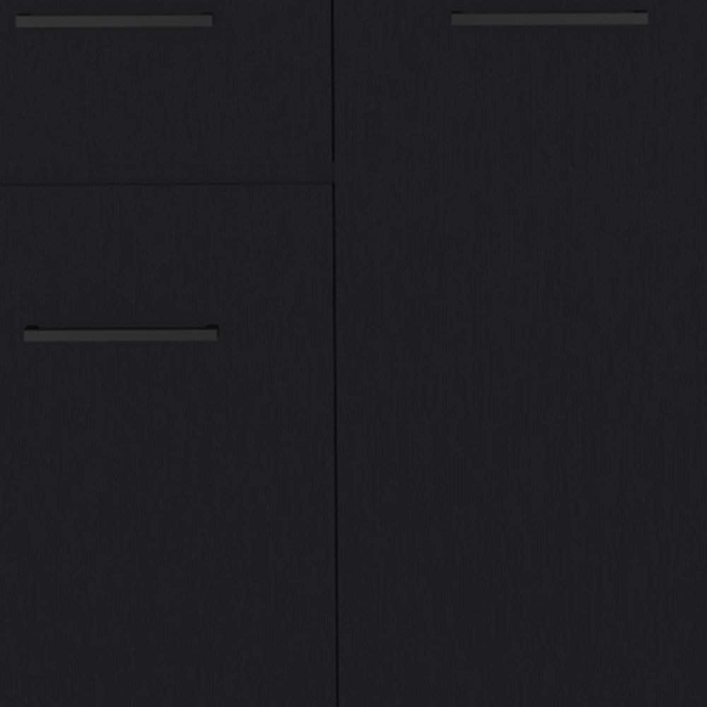 37" Black Wood Accent Cabinet With Two Doors And One Drawer HomeRoots