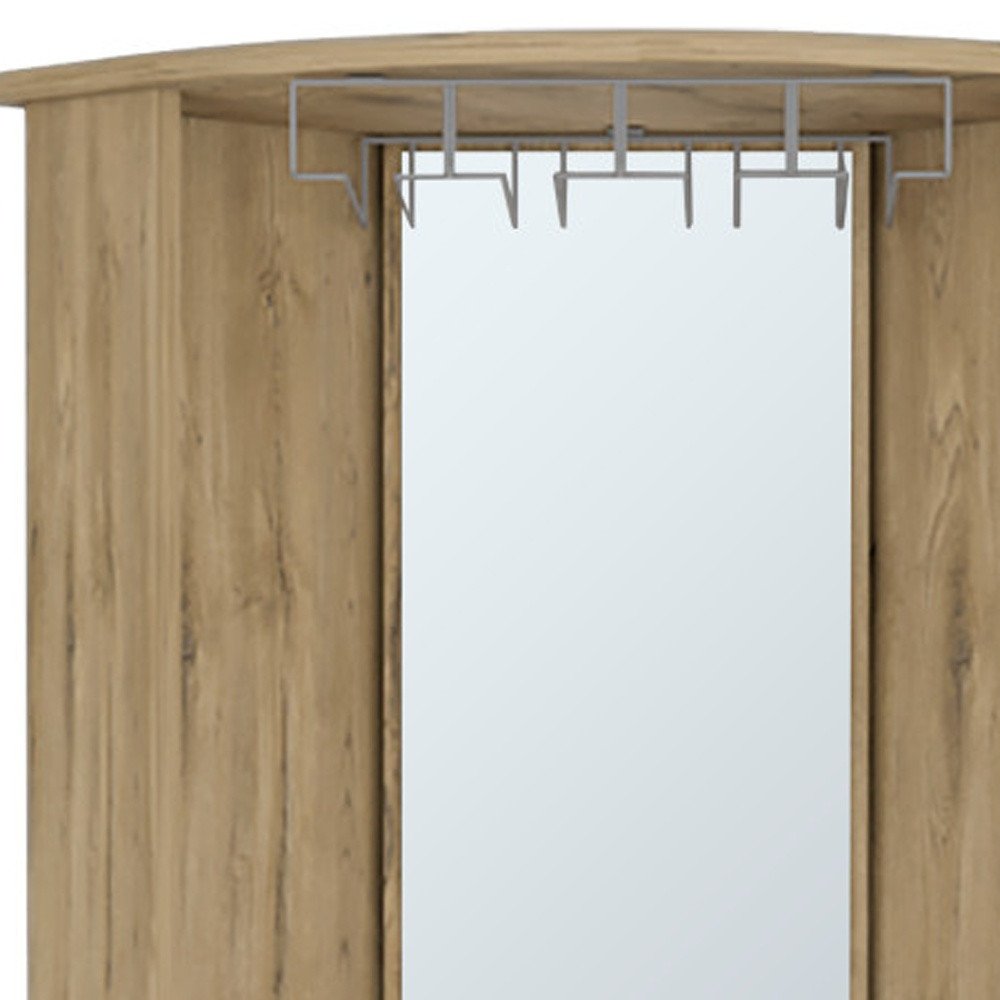 18" Natural Wood Corner Bar Cabinet HomeRoots