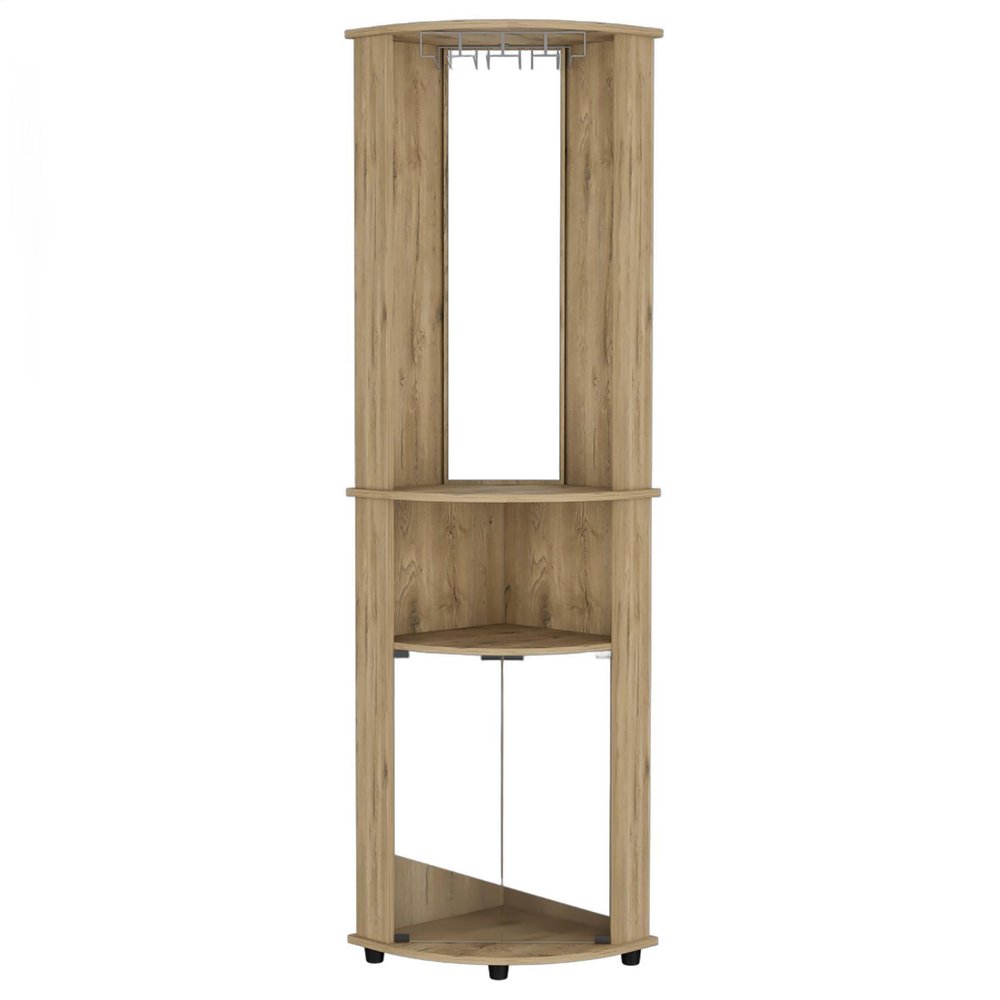 18" Natural Wood Corner Bar Cabinet HomeRoots
