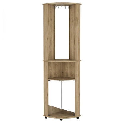 18" Natural Wood Corner Bar Cabinet HomeRoots