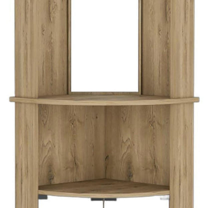 18" Natural Wood Corner Bar Cabinet HomeRoots