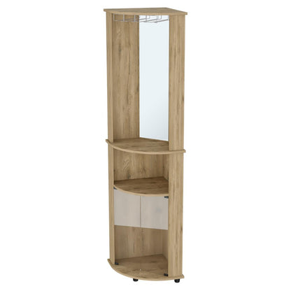 18" Natural Wood Corner Bar Cabinet HomeRoots