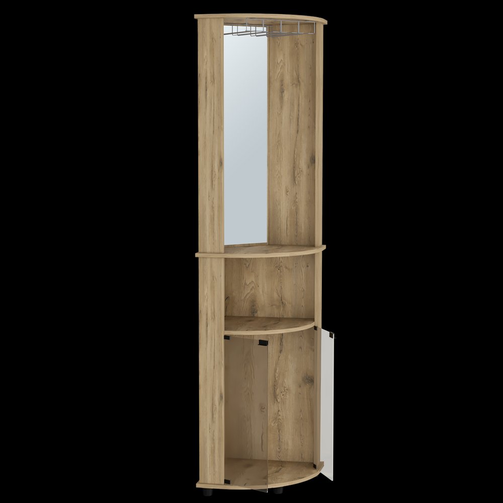 18" Natural Wood Corner Bar Cabinet HomeRoots