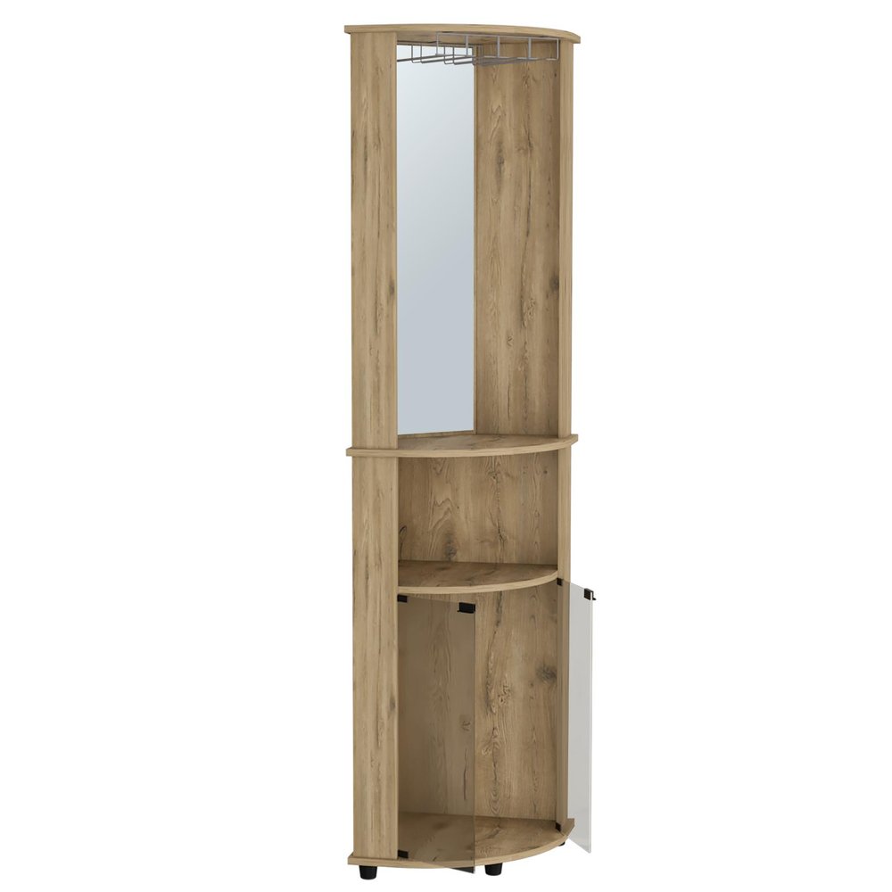 18" Natural Wood Corner Bar Cabinet HomeRoots