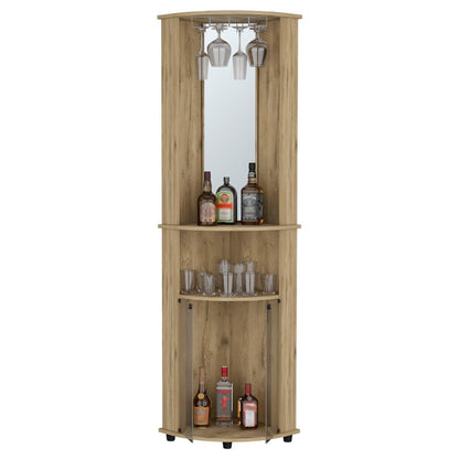 18" Natural Wood Corner Bar Cabinet HomeRoots