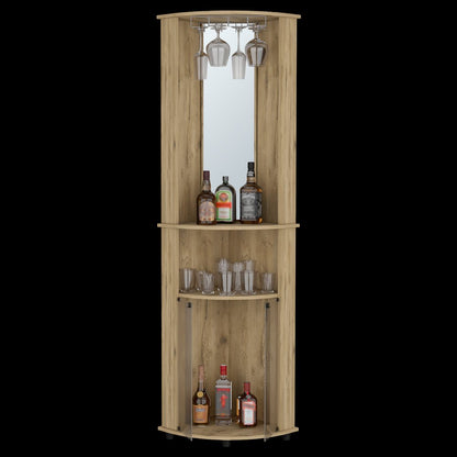 18" Natural Wood Corner Bar Cabinet HomeRoots