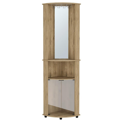 18" Natural Wood Corner Bar Cabinet HomeRoots