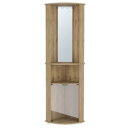 18" Natural Wood Corner Bar Cabinet HomeRoots