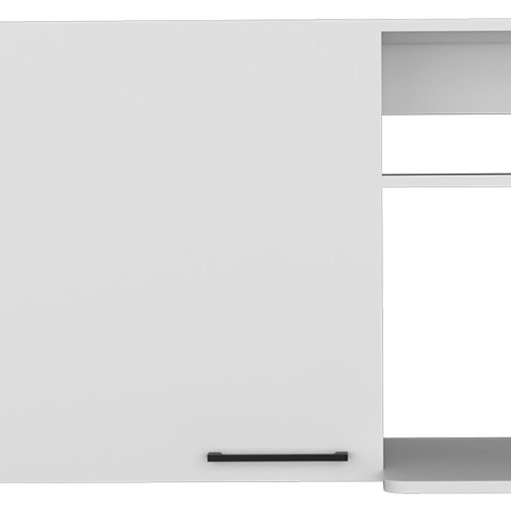 39" White Wood Wall Mounted Accent Cabinet With Single Door — view 4
